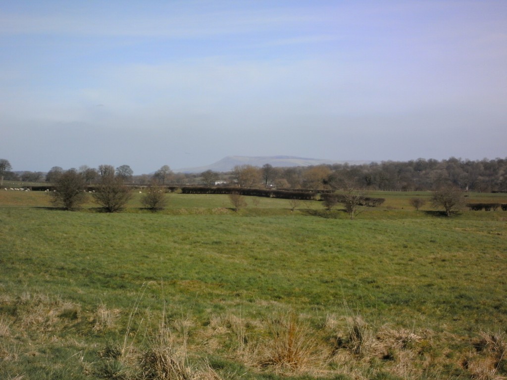 Looking North from Preston, Bowland's hill in the distance.
