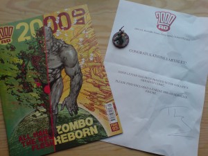 Prog 1825 dated 27th March 2013, and my little letter from Tharg The Mighty
